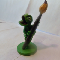 Vintage Disney Iguana Lizard  Figure Animals, Rodents on Flower Bud Pvc - Thumbnail 1