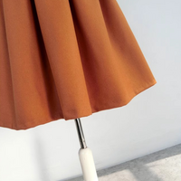  Women Winter Rust Color Skirt Outfit High Waisted Woolen Holiday Party Skirt Warm Custom Plus Size Christmas Skirt Outfit - Thumbnail 3