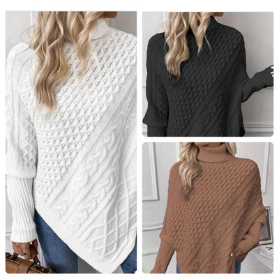 Turtleneck poncho-td - Thumbnail 1