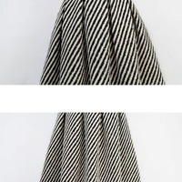 Women White Black Striped Skirt Women Winter High Waisted Classic Midi Holiday Skirt Outfit Custom Plus Size - Thumbnail 4