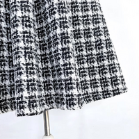 Winter White Black Houndstooth Midi Pleated Skirt Women Woolen Holiday Party Skirt Outfit Custom Plus Size Pleated Skirt - Thumbnail 7