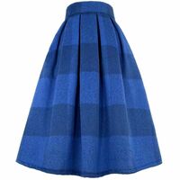 PINK Plaid Winter Party Skirt Outfit High Waist A-line Pleated Midi Pleated Skirt Warm Midi Party Skirt Custom  Plus Size - Thumbnail 7