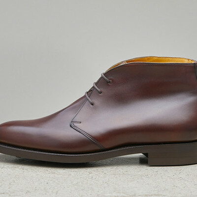 New handmade men's dark oak antique calf classic english style chukka boot - Thumbnail 2