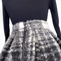 Winter Black Plaid Skirt Pleated Holiday Skirt Outfit High Waist A-line Midi Pleated Skirt Warm Midi Party Skirt Custom Plus Size - Thumbnail 7