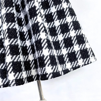 Women Black Plaid Pleated Skirt Holiday Midi Skirt Outfit High Waist A-line Full Pleated Skirt Warm Midi Party Skirt Custom Plus Size - Thumbnail 6