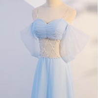 evening Gowns Fashion Blue Super Fairy Halter Temperament Sequins Party Sexy Dresses - Thumbnail 2