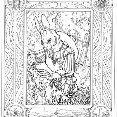 Keeper of the vernal labyrinth (ink drawing)