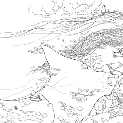 Be the sea (ink drawing)