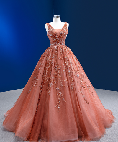 orange Red Evening Gowns Temperament Celebrity Long Stage Gowns Party Dresses