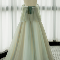 Sweetheart Strapless Evening Dresses Mint Green Puffy Long Gowns - Thumbnail 3