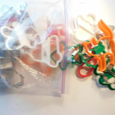Assorted christmas cookie cutters metal & plastic lot