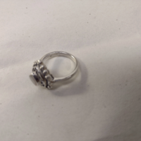 925 M.O.P. Heart Ring Sz 7.5 Solid Sterling Silver Vintage Thailand - Thumbnail 3