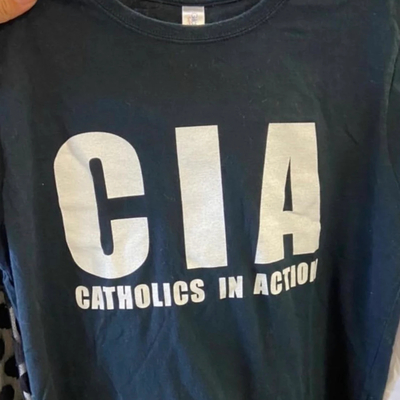 Catholics in action t-shirt in black
