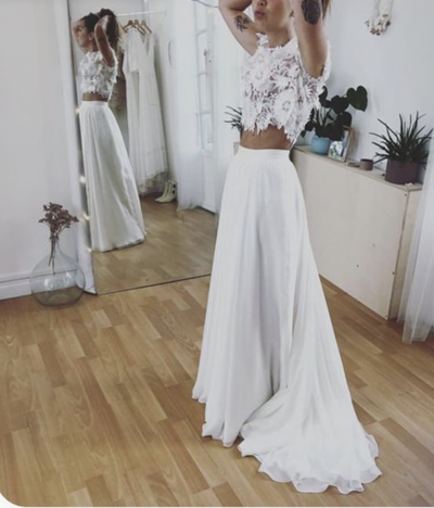 Two Piece Wedding Dresses Bridal Gown