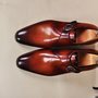 New Handmade Mens Brown Monk-strap Luxury Leather Shoe