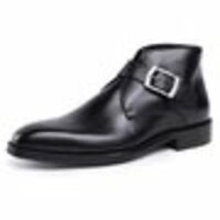 New Handmade Men's Fashion Black Leather Dress Ankle Boots For Jeans - Thumbnail 1