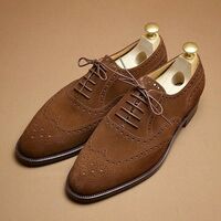 Coco Brown New Style Handmade Wingtip Dress Shoes For Men's - Thumbnail 1