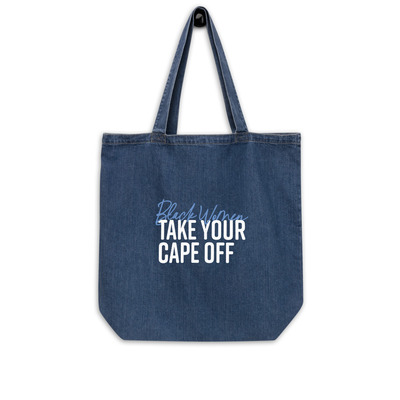 Cape off  organic denim tote bag