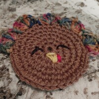 Crochet Turkey Coaster – Thanksgiving Table Decor - Thumbnail 2