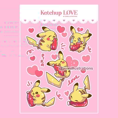 (new) ketchup love sticker sheet