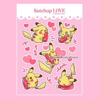 (NEW) Ketchup Love Sticker Sheet