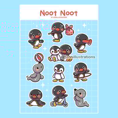 (new) noot noot sticker sheet