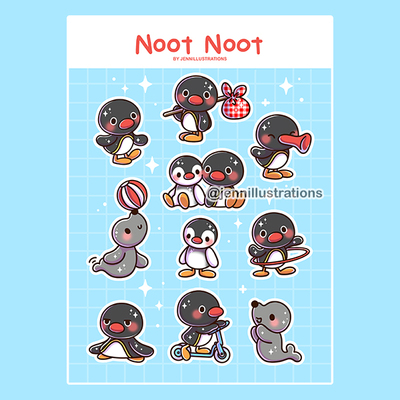(NEW) Noot Noot Sticker Sheet
