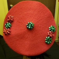 Christmas Bow Beret (red) - Thumbnail 1