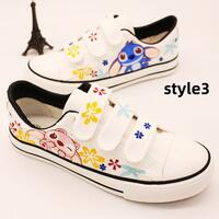 New cute cat panda hand-painted shoes canvas shoes sneakers - Thumbnail 6