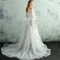 Off Shoulder A Line Long Evening Dresses Prom Dress - Thumbnail 1