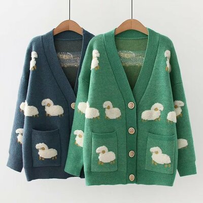 New cute sheep cardigan sweater