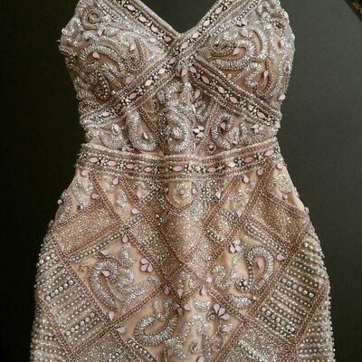 Sheath spaghetti straps beading homecoming dress short prom dress，1650 - Thumbnail 1