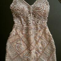 Sheath Spaghetti Straps Beading Homecoming Dress Short Prom Dress，1650 - Thumbnail 1