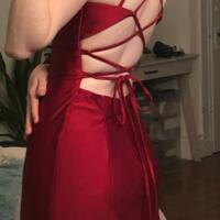 Spaghetti Straps Wine Red Long Prom Dresses - Thumbnail 1