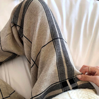 Stunning England Hippie Stripe Knit Check Retro Trousers Unique Amazing - Thumbnail 1