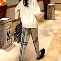 Stunning England Hippie Stripe Knit Check Retro Trousers Unique Amazing - Thumbnail 3