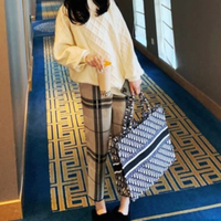 Stunning England Hippie Stripe Knit Check Retro Trousers Unique Amazing - Thumbnail 5