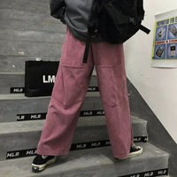 Big Pockets Hip-Hop Metal Chain Details Straight Loose Pants For Women and Men Amazing - Thumbnail 4