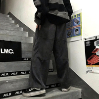 Big Pockets Hip-Hop Metal Chain Details Straight Loose Pants For Women and Men Amazing - Thumbnail 8