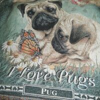 Tapestry beautiful Pug Dog Multiple Pug Shots Colorful Couch Throw Rug - Thumbnail 4