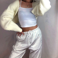 Punk Knit Lantern Sleeve Chunky Knit Sweater Cape Cardigan Unique Y2K 90s Amazing - Thumbnail 2