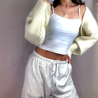 Punk Knit Lantern Sleeve Chunky Knit Sweater Cape Cardigan Unique Y2K 90s Amazing - Thumbnail 4