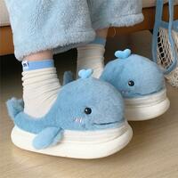 FREE SHIPPING Kawaii Cute Whale Plush Slippers - Thumbnail 1