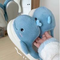 FREE SHIPPING Kawaii Cute Whale Plush Slippers - Thumbnail 3