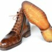 New Handmade Men's Paul Parkman Brown Genuine Crocodile & Calfskin Side Zipper Boots - Thumbnail 1