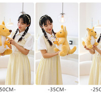 Yellow Kangaroo and Baby Doll Plush Toy - Thumbnail 1