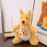 Yellow Kangaroo and Baby Doll Plush Toy - Thumbnail 2