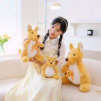Yellow Kangaroo and Baby Doll Plush Toy - Thumbnail 3
