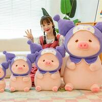 Cute pig with kuromi hood plush toy - Thumbnail 2
