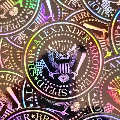 Alexander brothers speed shop seal holographic 3" sticker